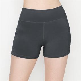 img 3 attached to 🩳 Premium Buttery Soft Solid Stretch Women's Workout Yoga Shorts - Perfect for Cheerleading, Running, Dance, Volleyball, and More.