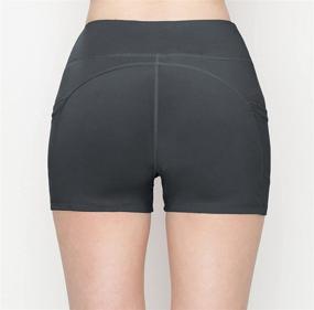 img 1 attached to 🩳 Premium Buttery Soft Solid Stretch Women's Workout Yoga Shorts - Perfect for Cheerleading, Running, Dance, Volleyball, and More.