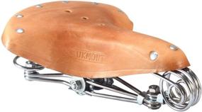 img 3 attached to Vintage Comfort Leather Bike Saddle Seat with Springs (Brown) - AUKMONT Classic Style