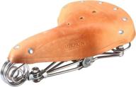 vintage comfort leather bike saddle seat with springs (brown) - aukmont classic style logo