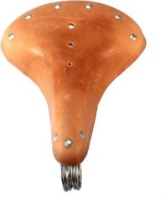 img 2 attached to Vintage Comfort Leather Bike Saddle Seat with Springs (Brown) - AUKMONT Classic Style