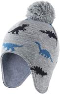 home prefer winter earflap dinosaur boys' accessories logo