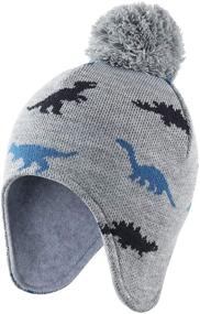 img 4 attached to Home Prefer Winter Earflap Dinosaur Boys' Accessories