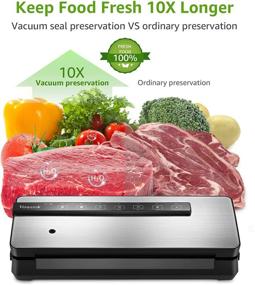 img 3 attached to Voweek Compact Vacuum Sealer with Cutter &amp; Bag Storage - Easy-to-Operate Food Saver for Dry/Moist/Pulse Modes, LED Touch-Screen