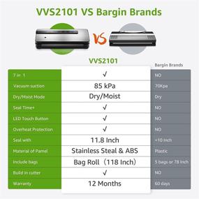 img 1 attached to Voweek Compact Vacuum Sealer with Cutter &amp; Bag Storage - Easy-to-Operate Food Saver for Dry/Moist/Pulse Modes, LED Touch-Screen