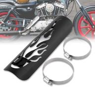 🔥 qiilu universal motorcycle heat shield, black flame exhaust pipe insulation cover muffler guard for motorcycle exhaust system logo