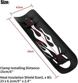 img 1 attached to 🔥 Qiilu Universal Motorcycle Heat Shield, Black Flame Exhaust Pipe Insulation Cover Muffler Guard for Motorcycle Exhaust System