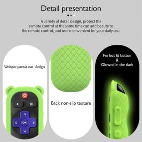 img 1 attached to Glow Green Silicone Protective Cover for TCL Roku TV RC280 Remote - 📺 Anti-Slip Universal Replacement with Cute Ear Shape - Shockproof Remote Controller Skin - 2 Pack