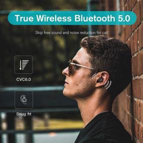 img 2 attached to 🎧 QCY True Wireless Bluetooth 5.0 Earbuds: 3D Stereo Headphones with Noise Cancelling & Built-in Mic - iPhone Android Compatible (12-16 Hours Playtime)