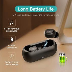 img 1 attached to 🎧 QCY True Wireless Bluetooth 5.0 Earbuds: 3D Stereo Headphones with Noise Cancelling & Built-in Mic - iPhone Android Compatible (12-16 Hours Playtime)