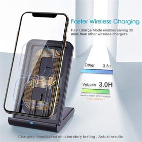 img 2 attached to Vebach 10W Upgraded Qi-Certified Wireless Charging Stand for iPhone 12/11/X/8 & Galaxy S21/S20/Note 10 - Fast and Convenient