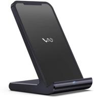 vebach 10w upgraded qi-certified wireless charging stand for iphone 12/11/x/8 & galaxy s21/s20/note 10 - fast and convenient logo