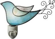 🐦 bird night light stained glass christmas décor plug-in nightlight for bedroom bathroom nursery kitchen – blue green accent lite in j devlin ntl 188 логотип