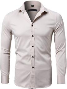 img 4 attached to INFLATION Bamboo Shirts Sleeve Elastic Men's Clothing in Shirts