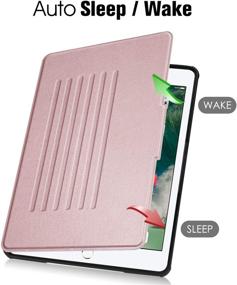 img 2 attached to 📱 Fintie Magnetic Stand Case for iPad 6th / 5th Gen - Rose Gold | Multiple Secure Angles, Shockproof Rugged TPU Back | Auto Wake/Sleep | iPad 9.7 2018/2017, iPad Air 2/Air