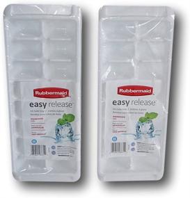 img 2 attached to 🧊 Rubbermaid White Easy Release Ice Cube Tray Set of 2 - Convenient and Compact 12.5'' x 5'' Design