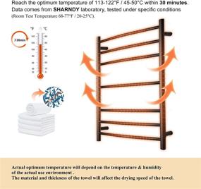 img 2 attached to SHARNDY Black Towel Warmer - Wall Mounted Bathroom Electric Heated Towel Rack with 7 Bars - Plug-in Drying Rack ETW26 - Stainless Steel - 70W - 31.5x23.62x5.51 inches