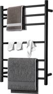 sharndy black towel warmer - wall mounted bathroom electric heated towel rack with 7 bars - plug-in drying rack etw26 - stainless steel - 70w - 31.5x23.62x5.51 inches logo