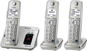 img 2 attached to 📞 Panasonic KX-TGE263S Silver Cordless Phone with Answering Machine and Link2Cell Bluetooth Technology, includes 3 Handsets