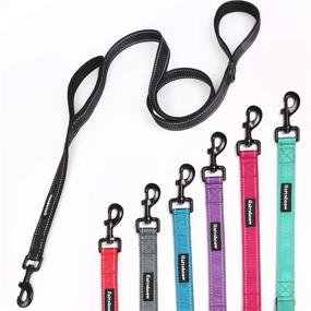 img 1 attached to 🐾 Wondertail Reflective Dog Training Leash with Two Handles - Control Safety Rope Leashes for Small, Medium & Large Dogs - Durable & Highly Reflective - 5ft Length