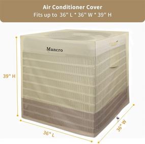 img 2 attached to Durable and Water Resistant Air Conditioner Cover for Outside Units - Mancro AC Cover (36 x 36 x 39 inches) - Windproof & Heavy Duty - Grey