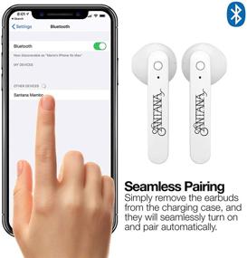 img 2 attached to Santana Mambo от Carlos Santana TWS наушники True Wireless: Беспроводные наушники с Bluetooth, зарядным футляром, микрофоном, глубоким басом и активным шумоподавлением - идеальны для спорта.