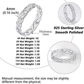 img 2 attached to Серебряное кольцо Silvora в стиле кельтский узел/цепочка кубинского звена - прочное винтажное кольцо-бандо бесконечности для женщин и мужчин - доступно в размерах 4-12.