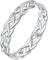 silvora sterling silver celtic knot/cuban link chain rings - sturdy vintage eternity band ring jewelry for women and men - available in size 4-12 logo