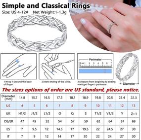 img 3 attached to Серебряное кольцо Silvora в стиле кельтский узел/цепочка кубинского звена - прочное винтажное кольцо-бандо бесконечности для женщин и мужчин - доступно в размерах 4-12.