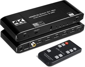 img 4 attached to NEWCARE 4K @ 60 Гц 4x1 HDMI Switch с аудио извлекателем: 🔀 пульт дистанционного управления, ARC, HDCP 2.2, 3D, Xbox, Fire Stick, PS5