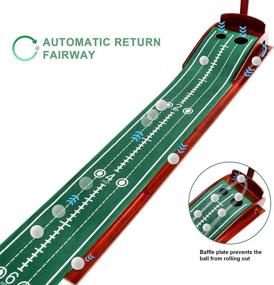 img 2 attached to Icecoral Indoor Golf Putting Green Mat: Auto Ball Return, Solid Wood Base | Improve Your Putting Game at Home, Office, or Outdoors!