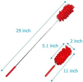 img 2 attached to Versatile 5 Pack Microfiber Dusters with Telescoping Pole - Ideal for Cleaning Home, Office, Car, Computer, and More!