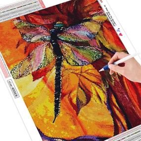 img 3 attached to HuaCan Diamond Painting Kits for Adults: Create Stunning 🎨 Dragonfly Wall Decor with 5D Full Square Drill Crystal Rhinestone Embroidery