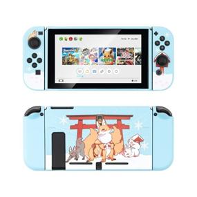 img 4 attached to 🦊 GeekShare Protective Case for Nintendo Switch Console and Joy-Con – Slim TPU Cover with Foxes Design for Enhanced Protection