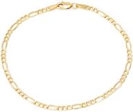 🔗 premium 14k yellow gold figaro link chain bracelet - made in italy - explore various lengths! logo