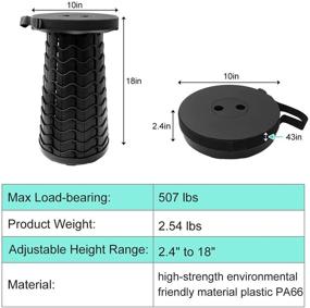 img 3 attached to 🪑 Coideal Retractable Folding Stool: Upgraded 2020 Version | Max Load 507lbs | Portable Telescoping Seat for Camping, Fishing & Indoor/Outdoor Activities