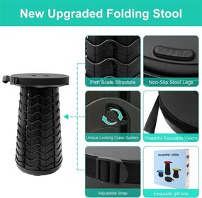 img 2 attached to 🪑 Coideal Retractable Folding Stool: Upgraded 2020 Version | Max Load 507lbs | Portable Telescoping Seat for Camping, Fishing & Indoor/Outdoor Activities