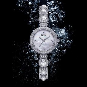 img 1 attached to Diamonds Waterproof Wristwatch Rhinestones Stainless Women's Watches