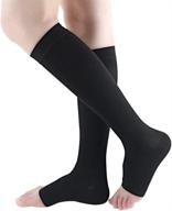 🧦 bacophy 2 pairs compression socks - open toe 15-20 mmhg calf stockings for women логотип