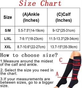 img 3 attached to 🧦 Bacophy 2 Pairs Compression Socks - Open Toe 15-20 mmHg Calf Stockings for Women