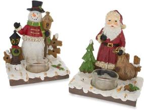 img 3 attached to 🎅 Set of 2 Santa and Snowman Candle Holders - BestPysanky (6 Inches)