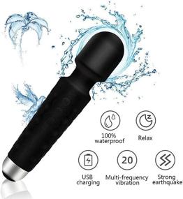 img 2 attached to 🌟 Handheld Rechargeable Mini Halo Personal Wand Massager - Cordless, Waterproof, Portable Magic Massage with 20 Adjustable Modes and 8 Speeds for Shoulder, Neck, Back, and Muscle Pain Relief