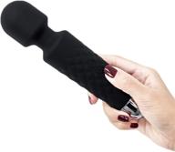 🌟 handheld rechargeable mini halo personal wand massager - cordless, waterproof, portable magic massage with 20 adjustable modes and 8 speeds for shoulder, neck, back, and muscle pain relief logo