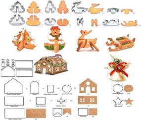 img 3 attached to 🎄 Улучшите свою рождественскую выпечку с набором из 18 штук DIY набором форм для печенья из нержавеющей стали Joinor - Создайте 3D пряничные домики, украшения для фондана и многое другое!