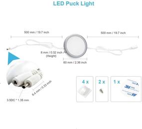 img 1 attached to 💡 EShine 1-пакет диммируемой круглой светодиодной светильники для нижних кухонных шкафов - Холодный белый 6000K