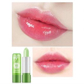 img 1 attached to 💄 Firstfly 2 Pack Aloe Vera Lipstick: Long Lasting Nutritious Lip Balm for Moisturized Lips, Magic Temperature Color Change Lip Gloss (Green)