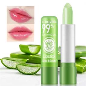 img 3 attached to 💄 Firstfly 2 Pack Aloe Vera Lipstick: Long Lasting Nutritious Lip Balm for Moisturized Lips, Magic Temperature Color Change Lip Gloss (Green)