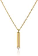 yegieonr y-shaped bar pendant necklace, 14k gold plated cz geometric necklace, stylish long pendant for women/girls logo