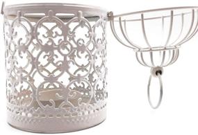 img 3 attached to Vintage Tealight Holder: Elegant Metal Lantern for Home Decor & Wedding Party - White, 5.5 inch Height