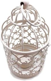 img 2 attached to Vintage Tealight Holder: Elegant Metal Lantern for Home Decor & Wedding Party - White, 5.5 inch Height